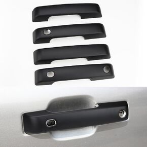 Exterior Door Handle Cover Compatible for Ford F150 2021 2022 2023 2024 Accessories Door Handle Protector Trim (with Key Hole and 2 Auto Sensor Holes, Matte Black)