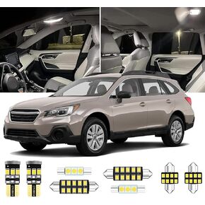 12pcs White Interior LED Lights Kits for 2014-2019 Subaru Outback 6000K Super Bright White Interior LED Bulbs Package + Installation Tool