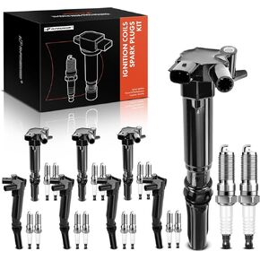 A-Premium Set of 8 Ignition Coil Pack and Iridium Spark Plugs Compatible with Ford F-150 2010-2014, F-250 2011-2017, F-350 2011-2017, E-350 Super Duty 2017 - for V8 6.2L