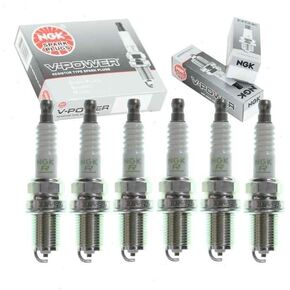 6 pc NGK V-Power Spark Plugs compatible with Toyota Sienna 3.0L 3.3L V6 2001-2006
