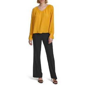 Calvin Klein Women's Long Sleeve V Neck Blouse