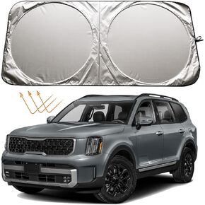 XHRING Windshield Sun Shade for Kia Telluride 2019-2024 Stinger 2017-2024 Sorento 2003-2024 K900 2015-2024 Accessories, Car Front Window Sunshade Sun Visor Shield for Kia Cadenza 2013-2024