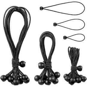 6,9,12 Inch Bungee Balls Assorted Sizes,30 PCS Tarp Ball Bungee Cords Heavy Duty Canopy Ball Bungee Tarp Tie Downs with Balls for Camping, Shelter,Cargo,Tent Poles with UV Resistant