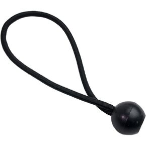 25 Pack Ball Bungee 6 inch Black | HeavyWeight 6'' Tarp Bungee Cords | Weather Resistant Tie Down Strap 5mm Thickness | For Camping, Tents, Cargo, Holding Wire and Hoses