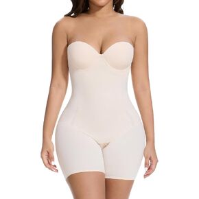 Slimers Strapless Shapewear Tummy Control: Strapless Body Shaper For Women Built In Bra - Shapewear Bodysuit Shorts For Dress