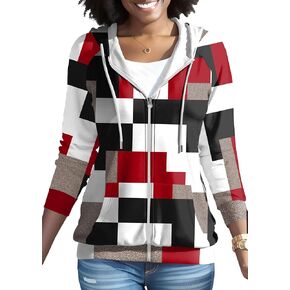 Nimsruc Zip Up Hoodies For Women Long Sleeve Casual