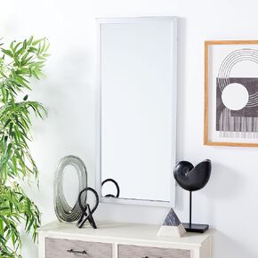 SAFAVIEH Home Collection Pravina Silver 18 x 40-inch Rectangle Decorative Accent Wall Mirror for Bedroom Living Room Bathroom Entryway