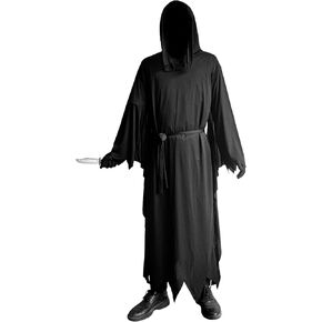 أزياء الهالوين للجنسين، عباءة بغطاء للرأس، عباءة رعب كوسبلاي، رداء بقلنسوة للهالوين