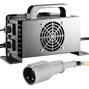 1400W Lead Acid Battery Charger 48 Volt 15 AMP 3-Pin Original Gray One-piece Plug Club Car DS and Precedent Golf Carts