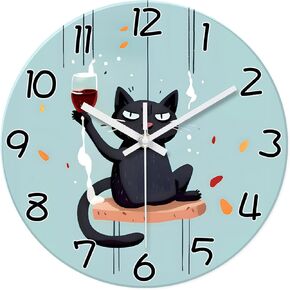 XNM 20 Inch Brown Large Wall Clocks for Living Room Decor Round Battery Clock Modern Farmhouse Highland Cow Wall Clock Silent