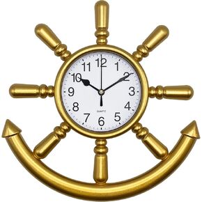 Gold Sunburst Wall Clock, 10 Inch Small Wall Clock Battery Operated, Modern Boho Decorative Wall Clock for Living Room, Bedroom, Kitchen, Office, Bathroom
