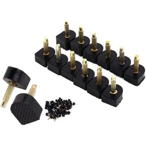 12 PCS(6Pairs) Black Non-Slip U-Shape Heel Tips Heel Caps Cover Protectors High Heel Shoes Replacement Heels Tips Shoes Dowels Lifts for Minimizes Squeaking of Shoes (Thin Pins 2.4mm; 10mm x 10mm)