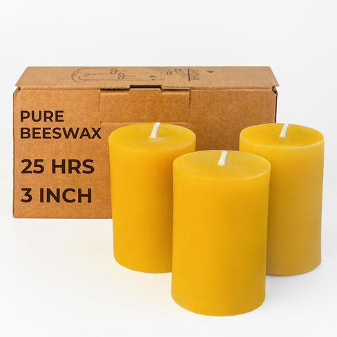 CANDWAX Pure Beeswax Tealight Candles Set of 24 - Handmade Beeswax Candles Natural Burns up to 3.5 Hours - Beeswax Tea Lights Candles in Kuwait