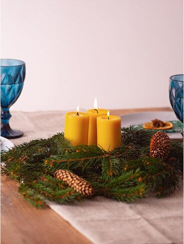 CANDWAX Pure Beeswax Tealight Candles Set of 24 - Handmade Beeswax Candles Natural Burns up to 3.5 Hours - Beeswax Tea Lights Candles in Kuwait