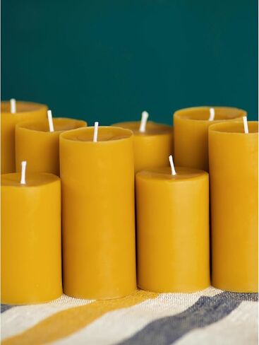 CANDWAX Pure Beeswax Tealight Candles Set of 24 - Handmade Beeswax Candles Natural Burns up to 3.5 Hours - Beeswax Tea Lights Candles in Kuwait