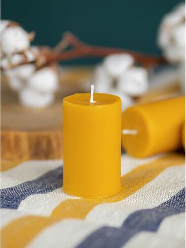 CANDWAX Pure Beeswax Tealight Candles Set of 24 - Handmade Beeswax Candles Natural Burns up to 3.5 Hours - Beeswax Tea Lights Candles in Kuwait
