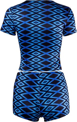 Women's 2 Piece Summer 3D Printed Tight Shorts Set, High Waist Tight Shorts Set, Bicycle Shorts Matching Set in Saudi Arabia