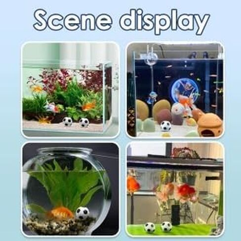 Pssopp 10Pcs Mini Soccer Decoration Floating Fish Soccer Decoration Aquarium Decor Ball Toy for Kids Party Aquarium Decor S in Saudi Arabia