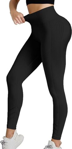 Womens Workout Leggings High Waist Tummy Control Yoga Leggings in Kuwait