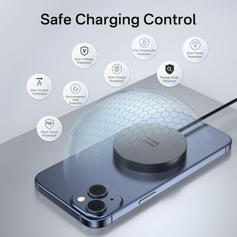 Qi2 Magnetic Wireless Charger, Minthouz 15W Fast Charging iPhone Wireless Charger, Mag Safe Wireless Charging Pad for iPhone 16/15/14/13/12 Series, Airpods and Qi-Enabled Devices (No Adapter), Silver in Saudi Arabia