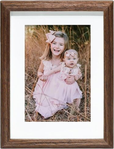 6x8 Picture Frame, Solid Wood Picture Frame, Hardwood Frame with Tempered Real Glass, Rustic Wooden Picture Frame for Tabletop or Desktop Display (brown) in Saudi Arabia