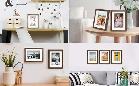 6x8 Picture Frame, Solid Wood Picture Frame, Hardwood Frame with Tempered Real Glass, Rustic Wooden Picture Frame for Tabletop or Desktop Display (brown) in Saudi Arabia