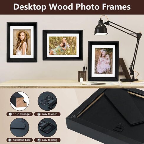 6x8 Picture Frame, Solid Wood Picture Frame, Hardwood Frame with Tempered Real Glass, Rustic Wooden Picture Frame for Tabletop or Desktop Display (brown) in Saudi Arabia