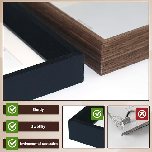 6x8 Picture Frame, Solid Wood Picture Frame, Hardwood Frame with Tempered Real Glass, Rustic Wooden Picture Frame for Tabletop or Desktop Display (brown) in Saudi Arabia