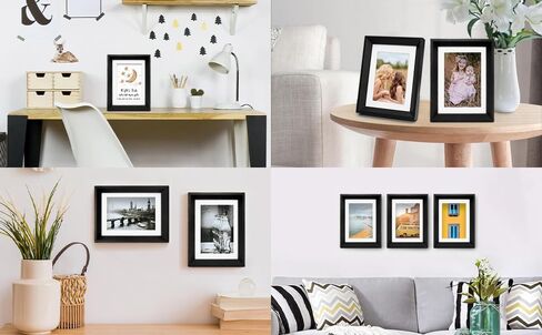 6x8 Picture Frame, Solid Wood Picture Frame, Hardwood Frame with Tempered Real Glass, Rustic Wooden Picture Frame for Tabletop or Desktop Display (brown) in Saudi Arabia