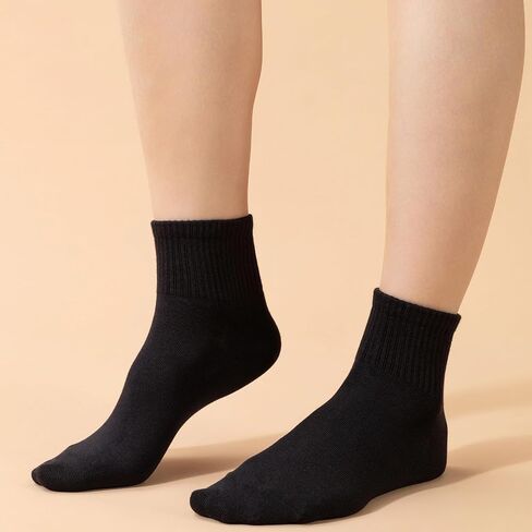 Ndoobiy 6 Pairs White Ankle Socks Womens Socks Cotton Soft Breathable Athletic Socks in Saudi Arabia