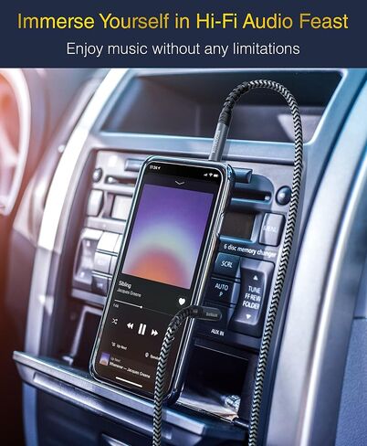 BlueRigger 3.5mm 90 Degree Stereo Audio Cable (6FT, L-Shaped Right Angle Jack, Auxiliary Cable, Male to Male, Hi-Fi Sound) – Aux Cord for Headphones, Car Stereo, Speaker, Phone, Tablet, Laptop in Kuwait