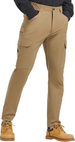 Men's Carpenter Cargo Pants Stretch Slim Fit Hiking Pants Waterproof Workout Outdoor Trousers with Pockets in Saudi Arabia