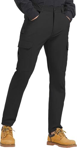 Men's Carpenter Cargo Pants Stretch Slim Fit Hiking Pants Waterproof Workout Outdoor Trousers with Pockets in Saudi Arabia