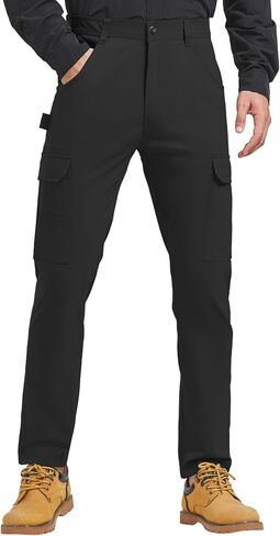 Men's Carpenter Cargo Pants Stretch Slim Fit Hiking Pants Waterproof Workout Outdoor Trousers with Pockets in Saudi Arabia