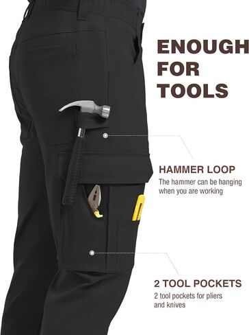 Men's Carpenter Cargo Pants Stretch Slim Fit Hiking Pants Waterproof Workout Outdoor Trousers with Pockets in Saudi Arabia