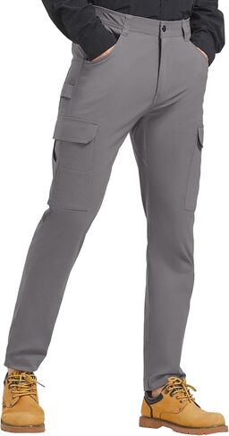 Men's Carpenter Cargo Pants Stretch Slim Fit Hiking Pants Waterproof Workout Outdoor Trousers with Pockets in Saudi Arabia