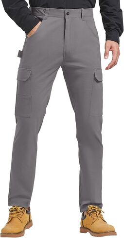 Men's Carpenter Cargo Pants Stretch Slim Fit Hiking Pants Waterproof Workout Outdoor Trousers with Pockets in Saudi Arabia