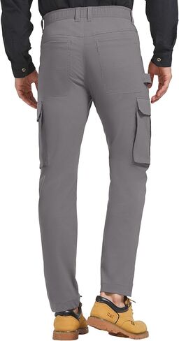 Men's Carpenter Cargo Pants Stretch Slim Fit Hiking Pants Waterproof Workout Outdoor Trousers with Pockets in Saudi Arabia