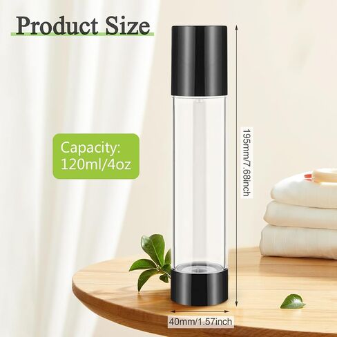 6 Pack 120ml/4oz Airless Pump Bottles Refillable Vacuum Pump Dispenser Plastic Cosmetic Container for Makeup Foundation Moisturizer Shampoo Toiletry in Saudi Arabia