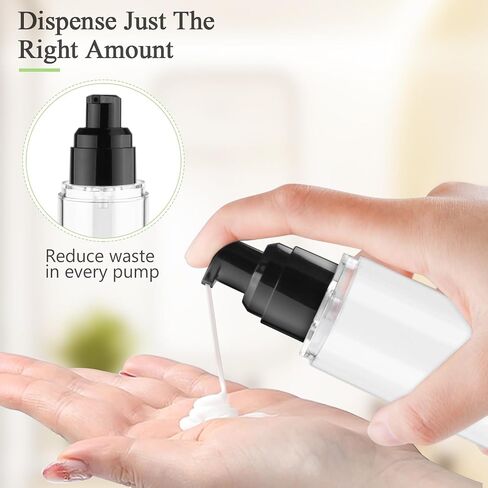6 Pack 120ml/4oz Airless Pump Bottles Refillable Vacuum Pump Dispenser Plastic Cosmetic Container for Makeup Foundation Moisturizer Shampoo Toiletry in Saudi Arabia