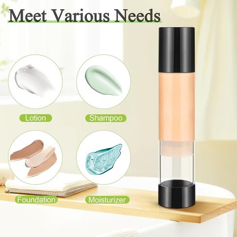 6 Pack 120ml/4oz Airless Pump Bottles Refillable Vacuum Pump Dispenser Plastic Cosmetic Container for Makeup Foundation Moisturizer Shampoo Toiletry in Saudi Arabia