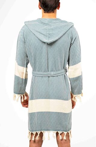Unisex Turkish Cotton Hammam Peshtemal Bathrobe,PERISTAN BY SELIN-100% Natural Cotton Hooded Bathrobe,Turkish Robes in Saudi Arabia
