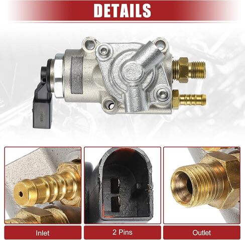 مضخة وقود عالية الضغط من ACROPIX باللون الفضي مناسبة لسيارة Audi A4 2005-2009 رقم 06F127025J - عبوة من قطعة واحدة in Saudi Arabia