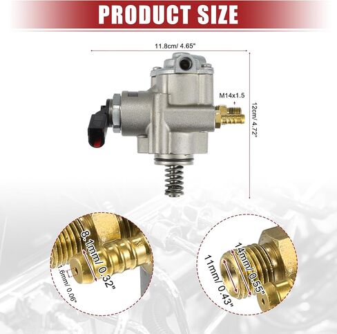 مضخة وقود عالية الضغط من ACROPIX باللون الفضي مناسبة لسيارة Audi A4 2005-2009 رقم 06F127025J - عبوة من قطعة واحدة in Saudi Arabia