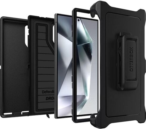 OtterBox Samsung Galaxy S24 Ultra (فقط) - حافظة سلسلة Defender - أحذية من جلد الغزال الأزرق - بدون شاشة - متينة ومتينة - مع حماية للمنافذ - يتضمن مشبك الحافظة - حماية دفاعية ميكروبية in Saudi Arabia