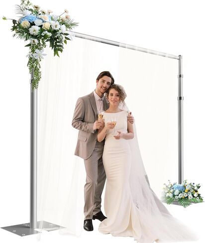 Pipe and Drape Backdrop Stand Kit, Backdrop Stand Heavy Duty 8.6ftx10ft, Adjustable Background Stand for Photography, Wedding, Party, Events Decoration-Black in Saudi Arabia
