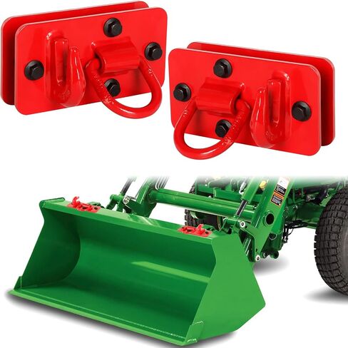 BESTZHEYU Red Tractor Bucket Hooks with Tie Down Ring Fit for Tractor Bucket, RV, UTV, Truck, 2 Pack Bolt On Grab Hook Tow Hook Mount with Backer Plate Max 15,000 lbs in Saudi Arabia