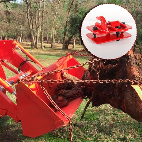BESTZHEYU Red Tractor Bucket Hooks with Tie Down Ring Fit for Tractor Bucket, RV, UTV, Truck, 2 Pack Bolt On Grab Hook Tow Hook Mount with Backer Plate Max 15,000 lbs in Saudi Arabia