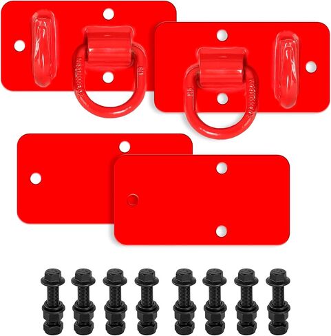 BESTZHEYU Red Tractor Bucket Hooks with Tie Down Ring Fit for Tractor Bucket, RV, UTV, Truck, 2 Pack Bolt On Grab Hook Tow Hook Mount with Backer Plate Max 15,000 lbs in Saudi Arabia