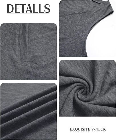 Ficerd 4 Pack Women's Plus Size Tank Tops, Casual V Neck Sleeveless Shirts Ladies Flowy Dressy Tunics Work Tees in Kuwait